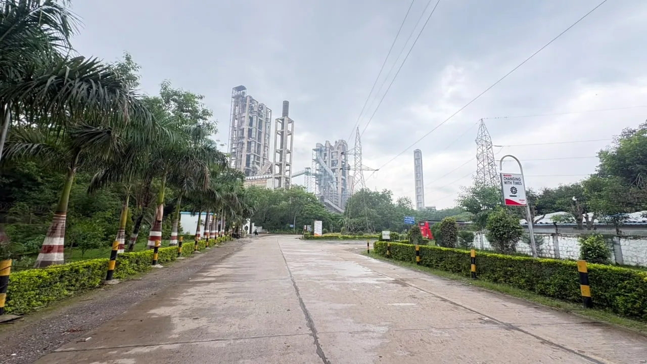 Roadway inside an industrial project campus