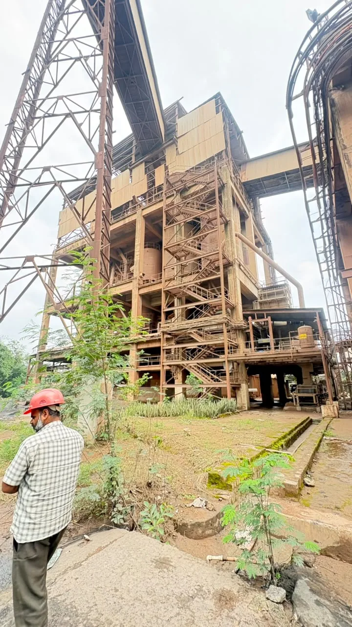 Industrial structure work at a project site in Madhya Pradesh