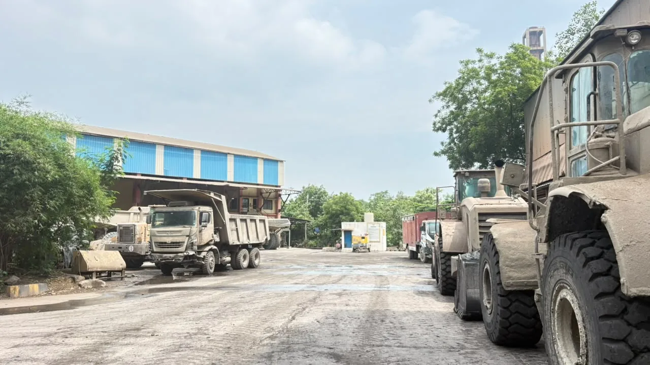 Industrial vehicles in a material-handling yard
