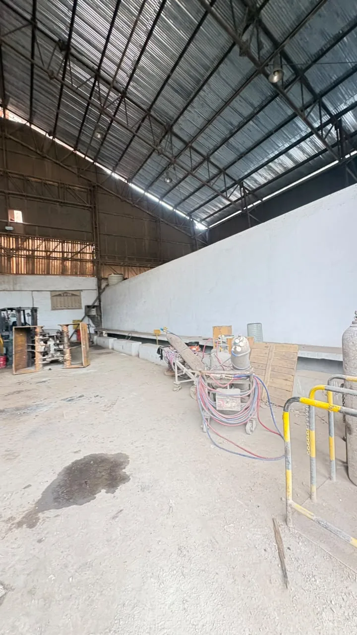 Warehouse floor and equipment at an industrial work area